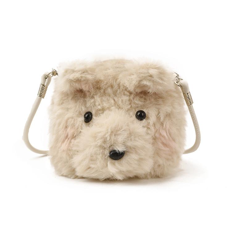 Cartoon Plush Bear Bag For Women With Large Capacity Soft Knit Material For Daily Use
