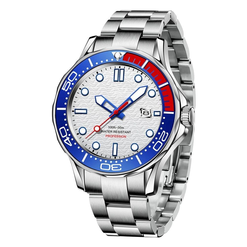 Fashion Men Watch Casual Sport Waterproof Men's Quartz Wristwatches Top Brand Luxury 360° Rotating Bezel Design Watch Men