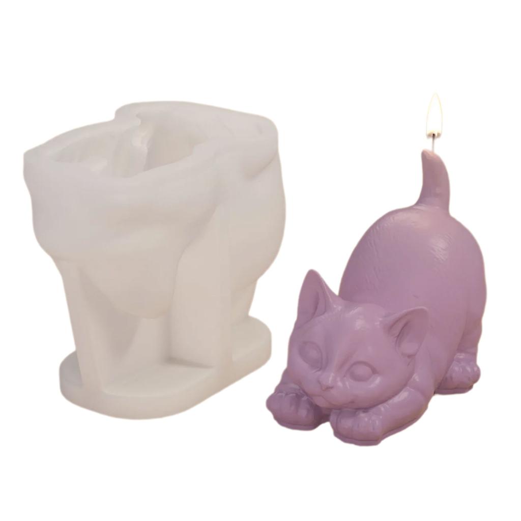 Unique Silicone Mold Aromatherapy Moulds Cute Cat Shape Silicone Candle Mold Crafts Molds Suitable for Making Candle