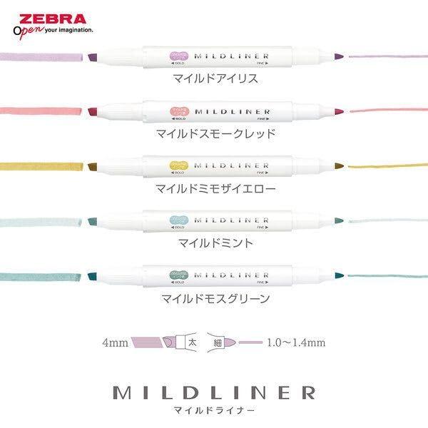 Zebra Mildliner Highlighter Mild Smoke of Pen, Red, WKT7-MSR [Set 10]