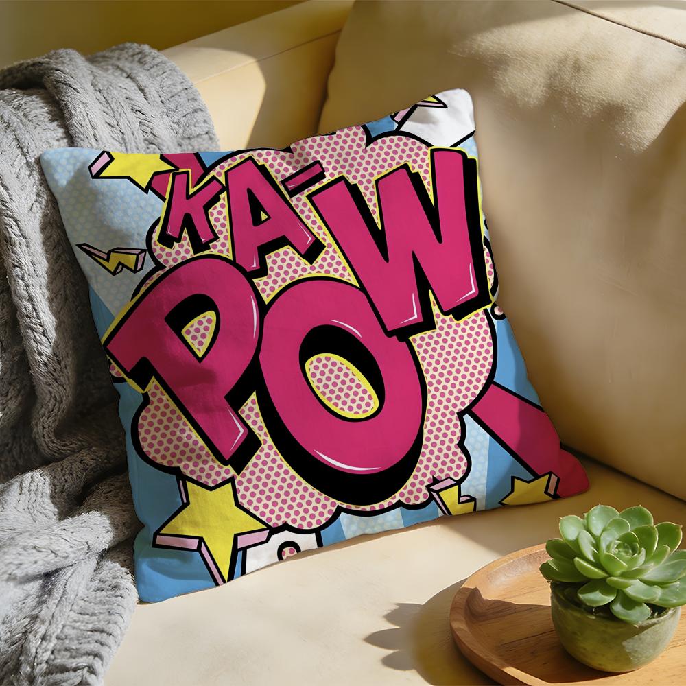 Cushion Cover Washed Linen Soft Breathable Decorative Case for Sofa Home Pillow Cover Roy Lichtenstein