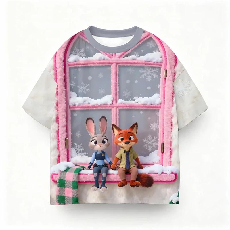 Summer Little Girl T-Shirt Cute Cartoon Print Casual Fashion Top