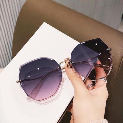 Zonnebril zonder montuur in Koreaanse stijl 2021 trendy slim voor dames