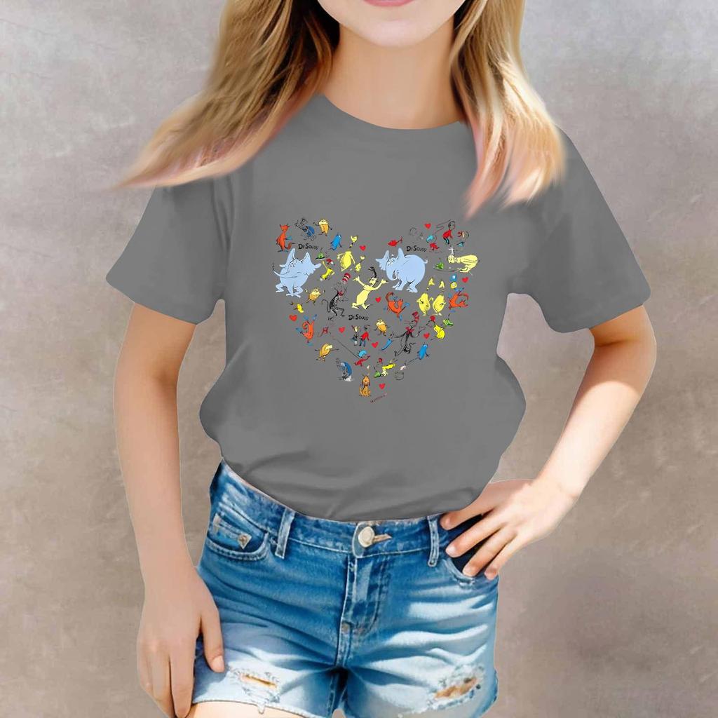Toddler Boy And Girl T-Shirts Kids Top Girls Printed Short Sleeved T-shirt