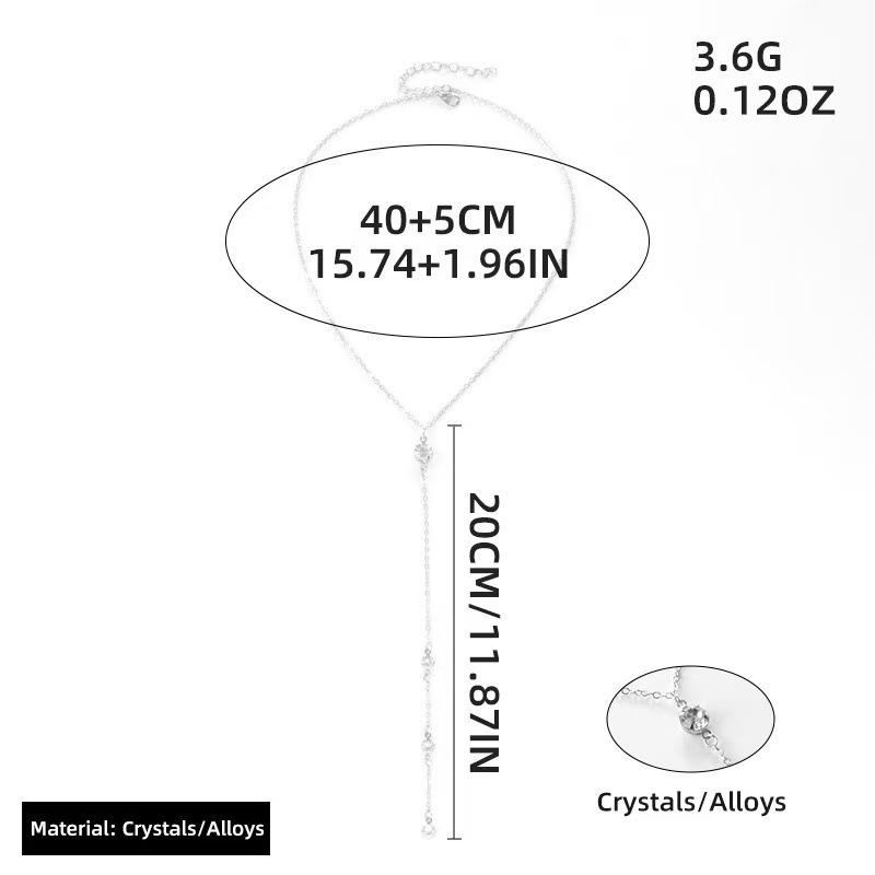 Zircon Water Droplet Tassel Necklace, High-end Temperament Collarbone Chain, Fashionable Niche Personality Versatile Necklace