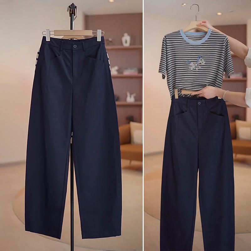 Women s 2026 Spring Petite Wide-Leg Casual Pants - Loose, Slimming, and Drape Style S