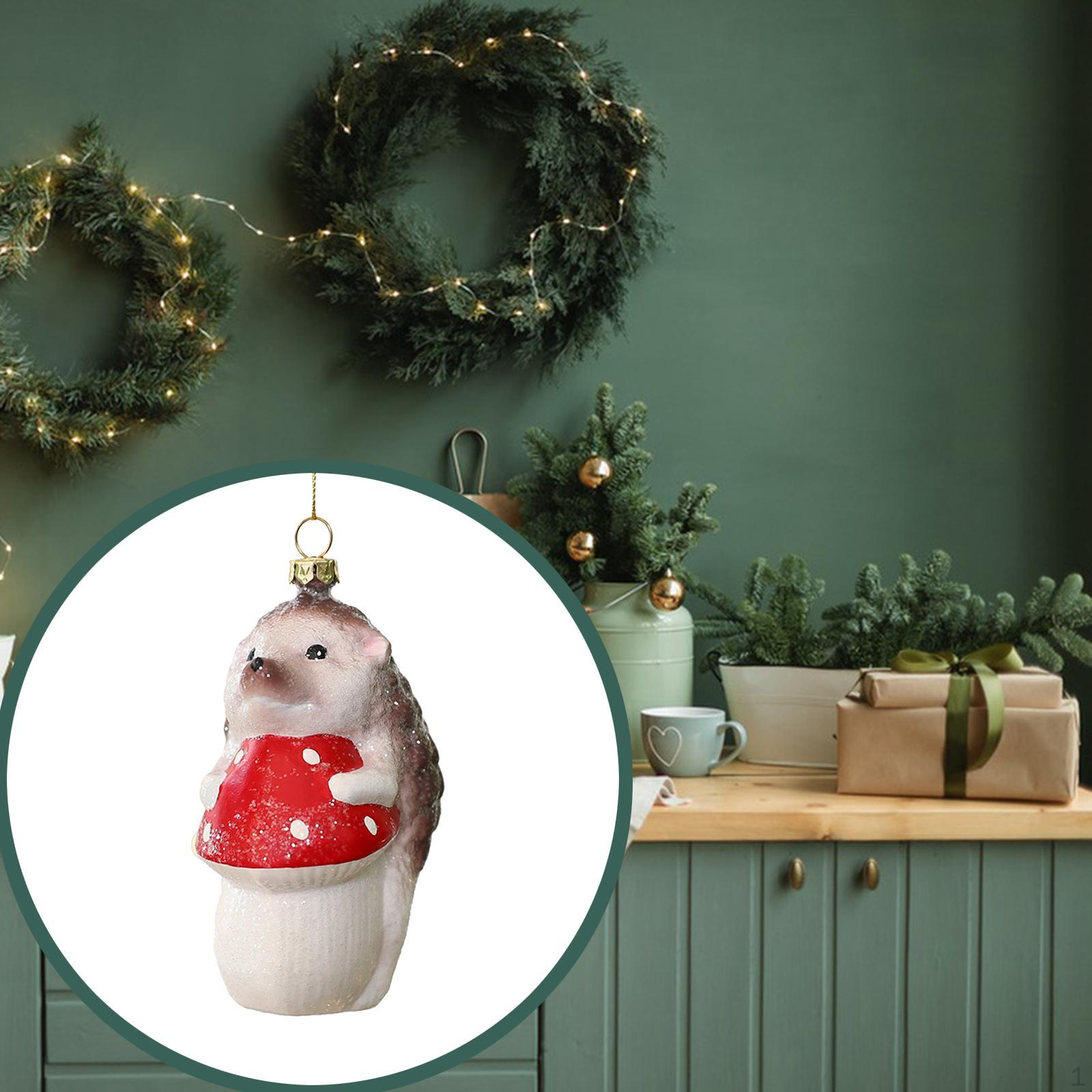 

Animal Christmas Ornament Figurine Collectible Unique Cute Pendant Hanging Decoration for hedgehog