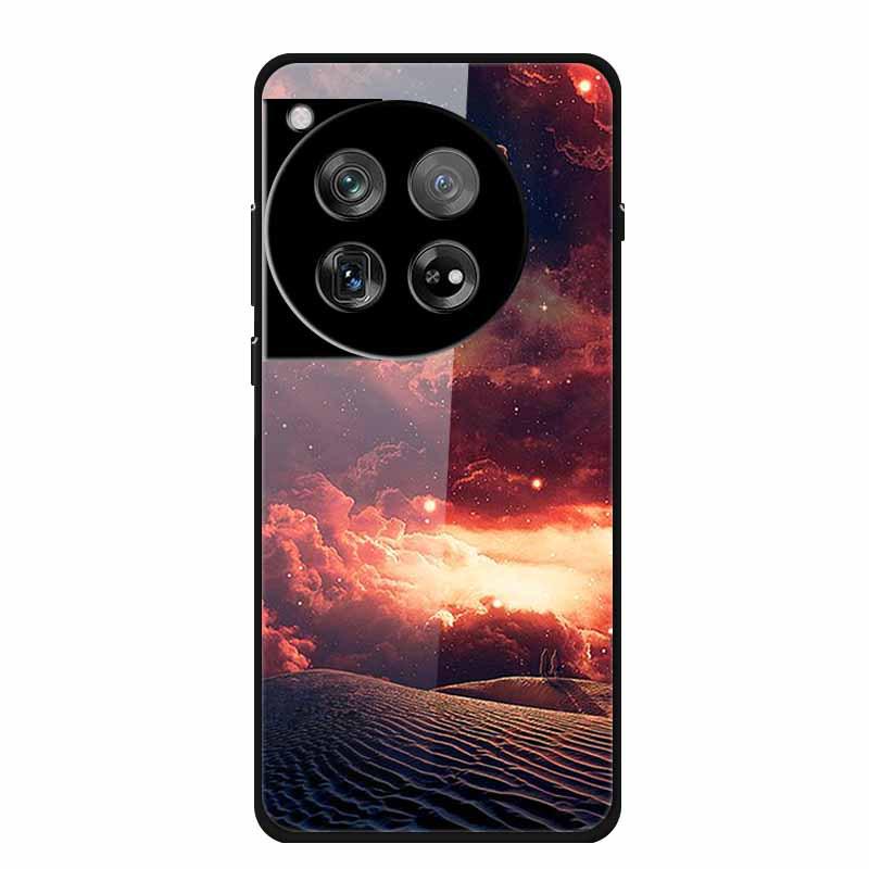 OnePlus 12 Case Tempered Glass Customized Colorful Golden Fruit Design