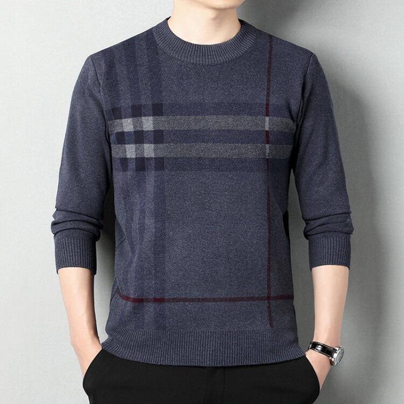 

Осенне-зимний мужской утолщенный новый свитер, мужской вязаный свитер с круглым вырезом и свободным низом, мужское пальто 185/96A серый