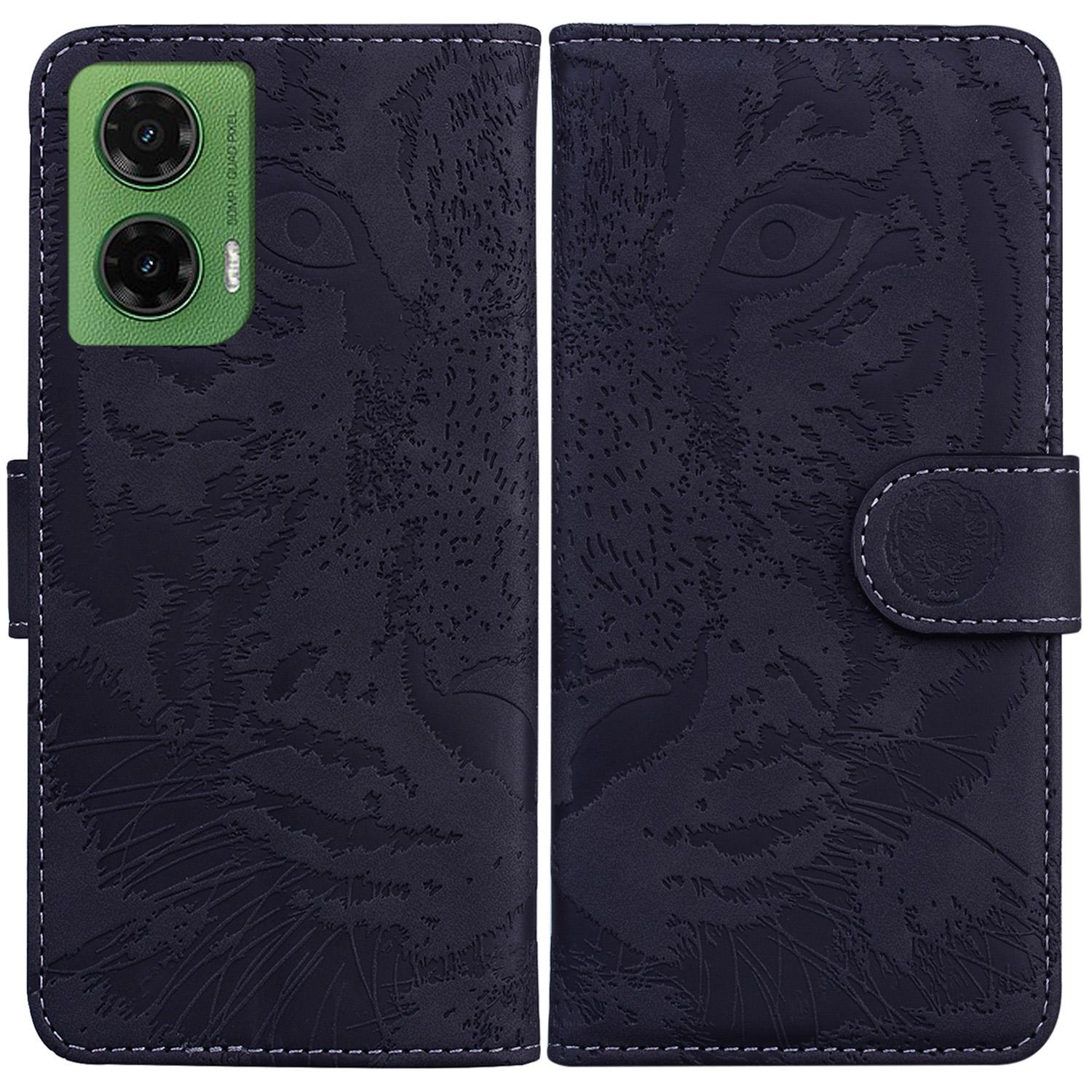

For Motorola Moto G35 5G Case Tiger Imprint Leather Wallet Phone Cover A
