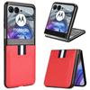 For Motorola Razr 50 5G Case Litchi Texture Leather+PC Phone Cover with Dual Card Slots