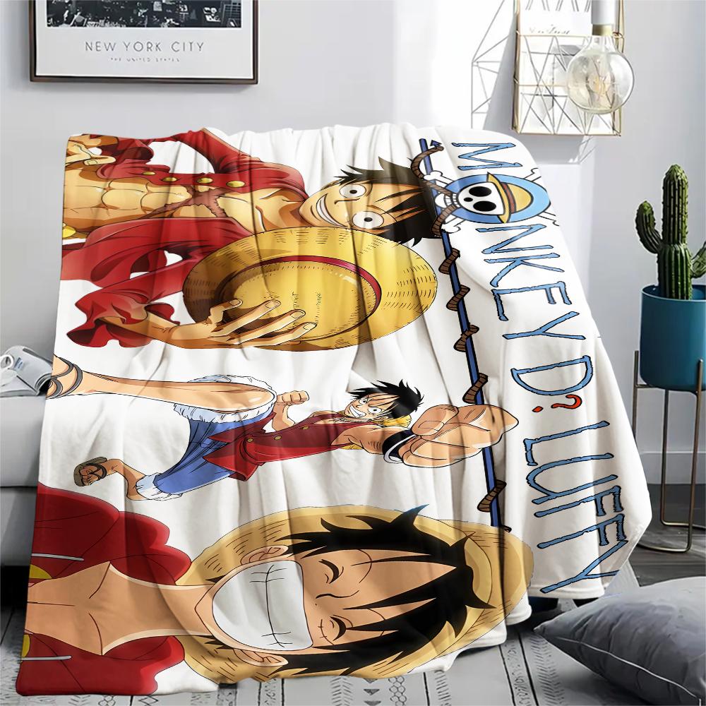 One Piece Character Print Flannel Blanket,High Quality Comfortable for All Seasons,Home Decor,Warmth and Comfort,Perfect for Christmas Gifts