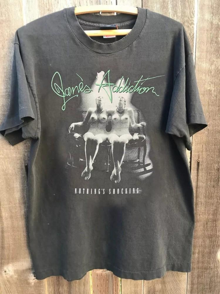 Janes Addiction Band Nothing's Shocking Basic Black Cotton T shirt Unisex S-5XL Unisex T-Shirt