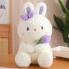 Super Cute Holding Fruit Rabbit Plush Doll Sitting Bunny Rag Doll Throw Pillow Girl Holding Sleeping Doll