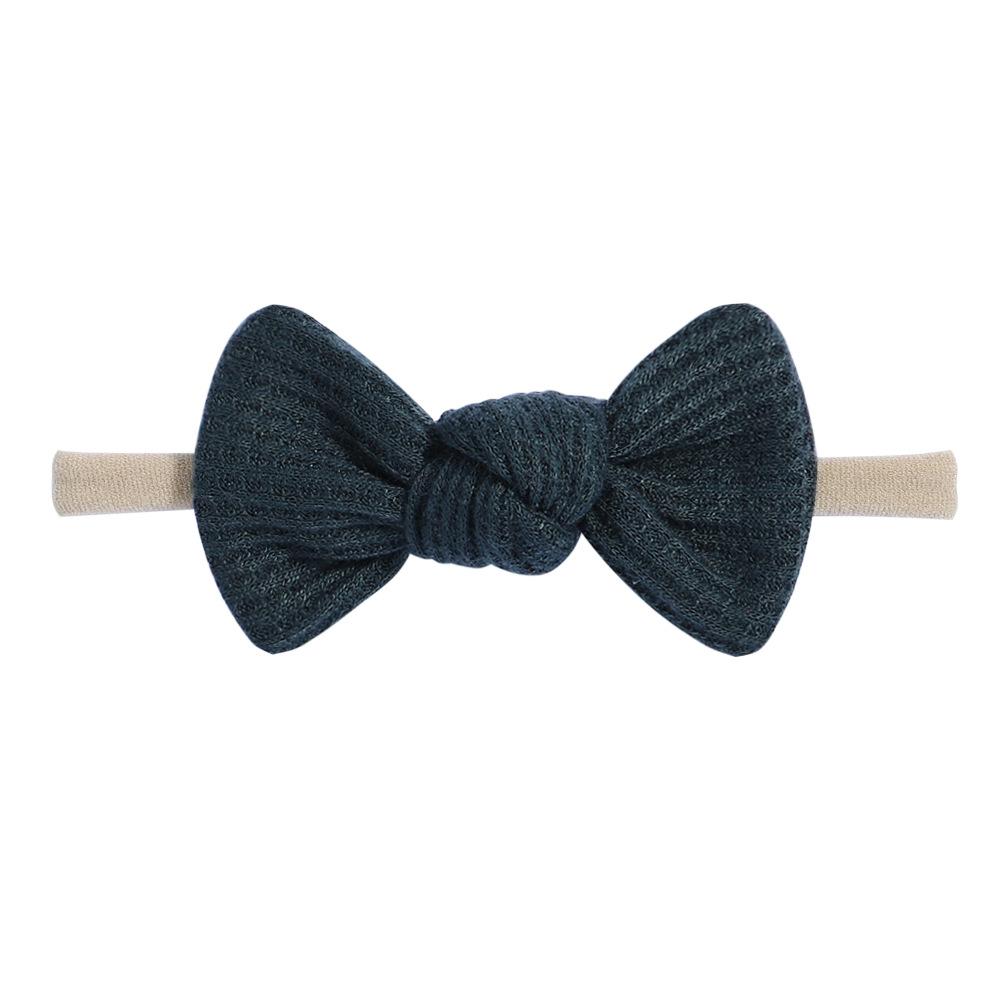 Tie Children'S Bow Headband Solid Color Knitted Waffle Baby Baby Headband Hair Accessories 2526