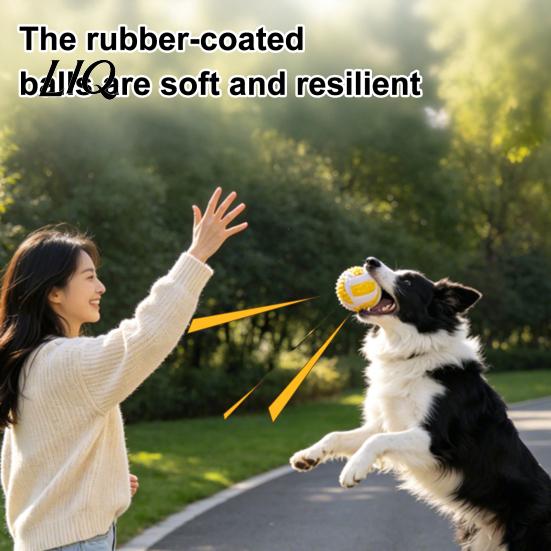 Floating Particle Dog Toy Ball, Sound-Producing Rubber Durable Chew Pet Safe Ball Toy, Cleans Teeth Interactive Training Outdoor Play Non-toxic