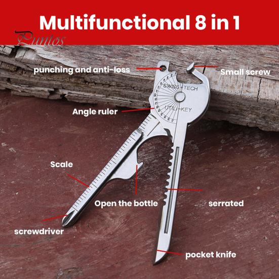 Multifunktionales Schlüsselanhänger-Gadget, tragbares EDC-Werkzeug, kompakte Größe, tragbarer Schraubendreher, Flaschenöffner, Notfall-Schlüsselanhänger