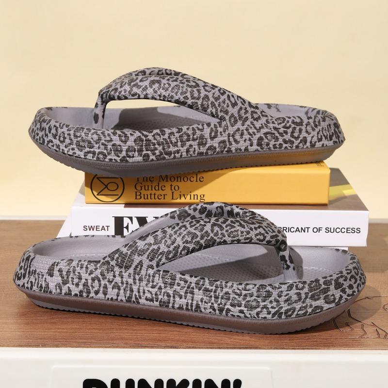 Vară Cuplu Flip Flops imprimeu leopard fund gros Sandale bărbați Sandale femei