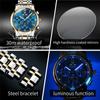 OLEVS Men's Watches Business Fashion Original Automatic Mechanical Wristwatch for Man Waterproof Moon Phase Calendar Trend Dress