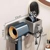 Hair Dryer Holder Hair Straightener Organizer Wall Mounted Storge Box Bathroom