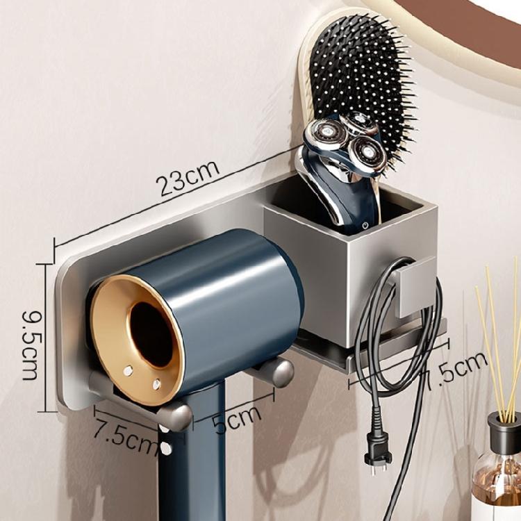 Hair Dryer Holder Hair Straightener Organizer Wall Mounted Storge Box Bathroom