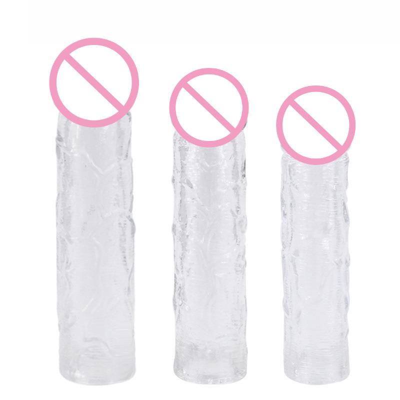 3 pezzi/set Manicotto per pene riutilizzabile Morbido Trasparente Manicotto per pene Estensore per pene Giocattoli sessuali per adulti per uomini Ingranditore per pene resistente