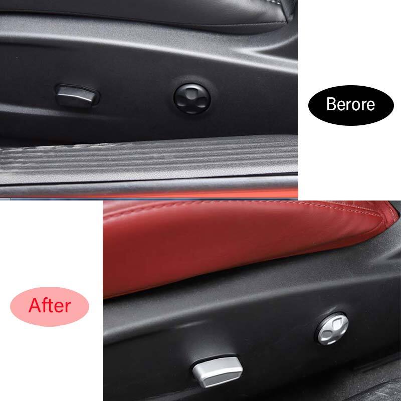 For Dodge Challenger 2015-2023 Matte Silver Seat Adjust Handle Button Cover Trim
