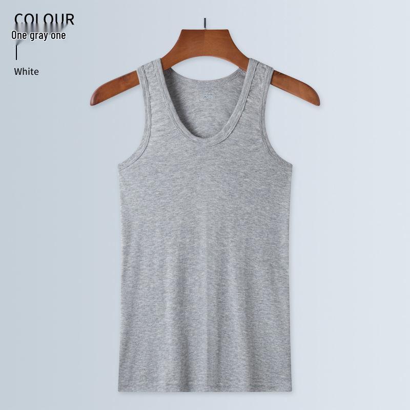 

Мужская майка-базовый слой из чистого хлопка на 2025 год - Однотонная, Облегающая 4XL (170-190 lbs) серый