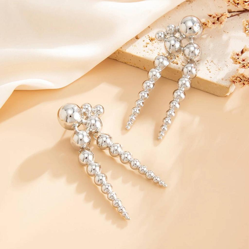 IngeSight.Z Vintage Multilayered Bead Sphere Drop Earrings Women Elegant Gold Color Ball Irregular Earring Pendant Mujer Jewelry