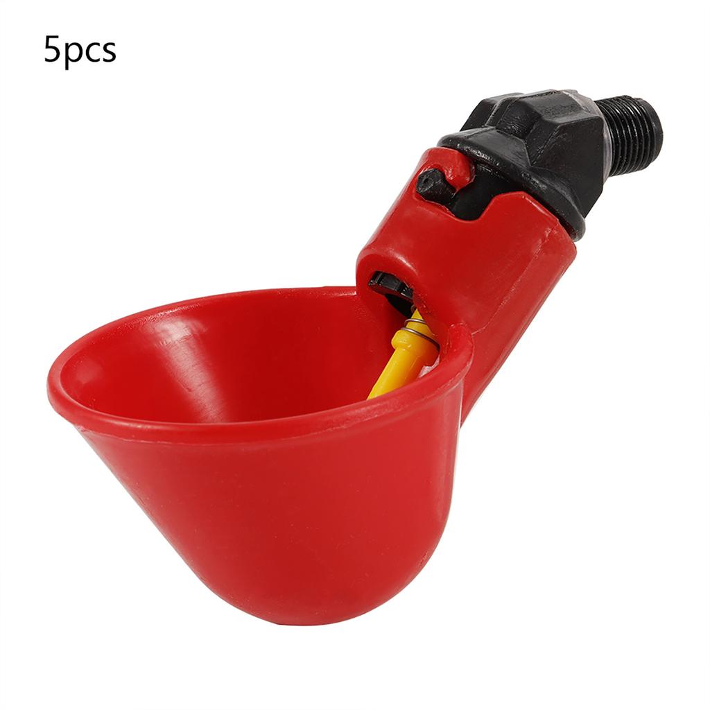 5PCS Chicken Bird Automatic Drinkers Water Drinking Cups Bowls (Fixed Screw Water Bowl)