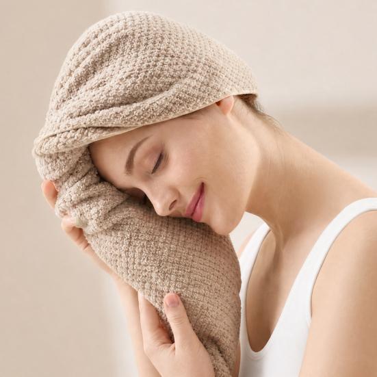 Hair Drying Towel, High-Density Coral Velvet Fabric Hair Wrap, Large Size Super Absorbent Hair Towel for Curly Hair