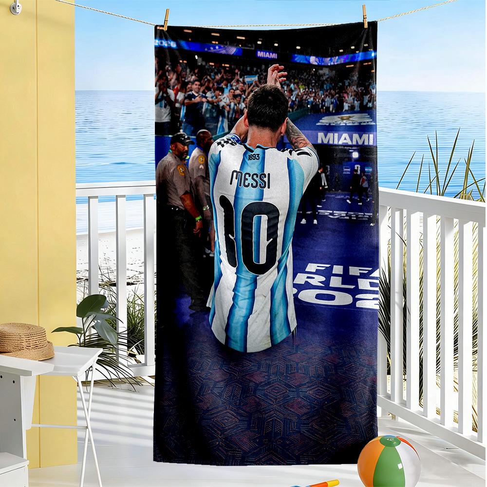 Messi Beach Towel High Absorbency & Quick-Dry Comfortable Lightweight Perfect for Traveling Yoga Camping and Swimming