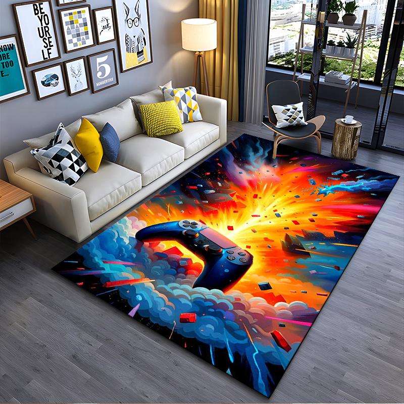

Gaming Controller Explosion Design Carpet - Colorful Pattern Rug Decor Suitable for use as an anti-slip for living room bedroom sofas 40x60cm( 15x23in )