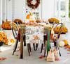 Fall Thanksgiving Pumpkin Linen Table Runner Tabletop Decor Autumn Harvest Kitchen Dining Table Runner Holiday Party Decor