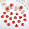 20 st 3D simulerade röda äpplen harts nagelkonstdekorationer bedårande kreativa fina gnistrande äpple nagelberlocker för DIY hårnål naglar