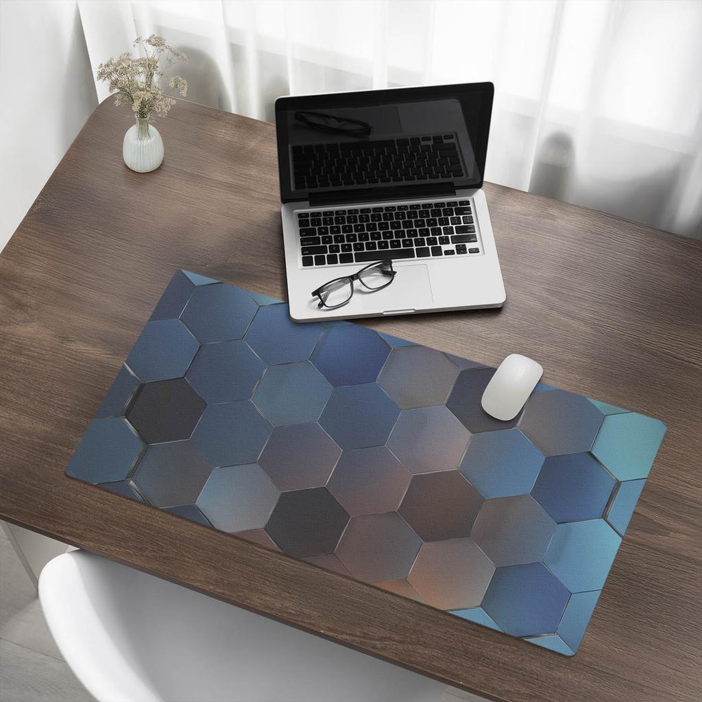 Podkładka Mata Ochronna Biurko Klawiatura Mysz Hexagonal Gradient 90X45 Cm