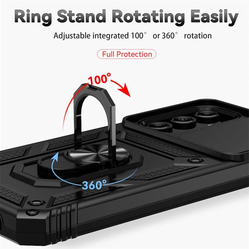 Slide Camera Lens Case For Samsung Galaxy A73 A13 A23 A33 A53 A22 A32 A52 A72 5G Armor Shockproof Coque For A04S M13 M23 M33 M53