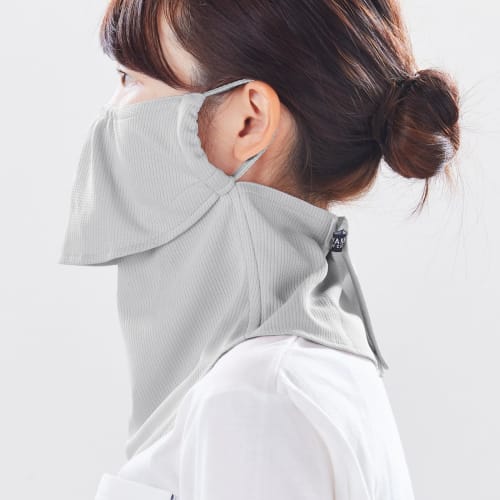 YAKeNU UV CUT MASK Sun Protection Face Cover, YAKeNU Standard (Snap-on) (Light Gray, Regular Size)