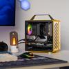 Mechanic Master C24 Mini-ITX Case, Yellow, Air Version, Portable, Front Type-C, 135mm Air Cooling, SFX Power Supply, and 245mm GPU Support
