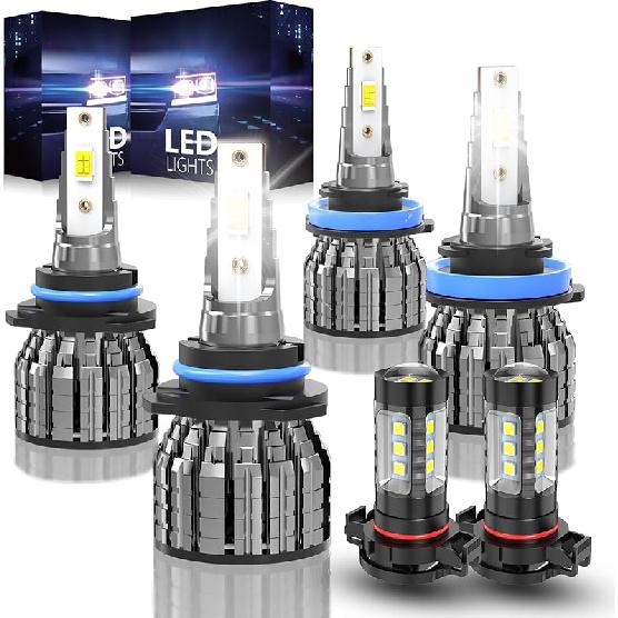 Lights Bulbs For Chevy Blazer 2000 2001 2002 2003 2004 2005, High Beam Low Beam And Fog Light Bulb Set, 6500K White Light, 500% Brightness, Plug And