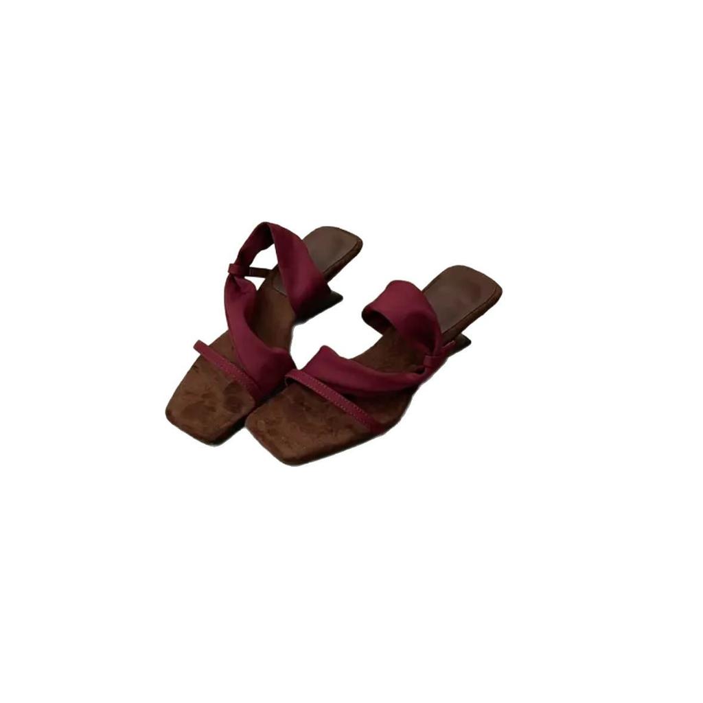 Niche High-end French Cool Slippers Fairy Wear 22 Years of New Summer Temperament High-heeled Cool Slippers