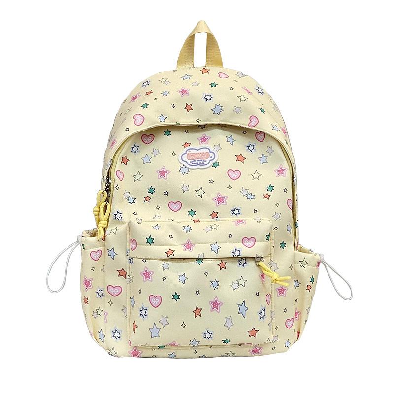 Schoolbag Fresh and Sweet Student Bag Star Print Student Bag Leisure Travel Backpack Travel Commuter Student Backpack