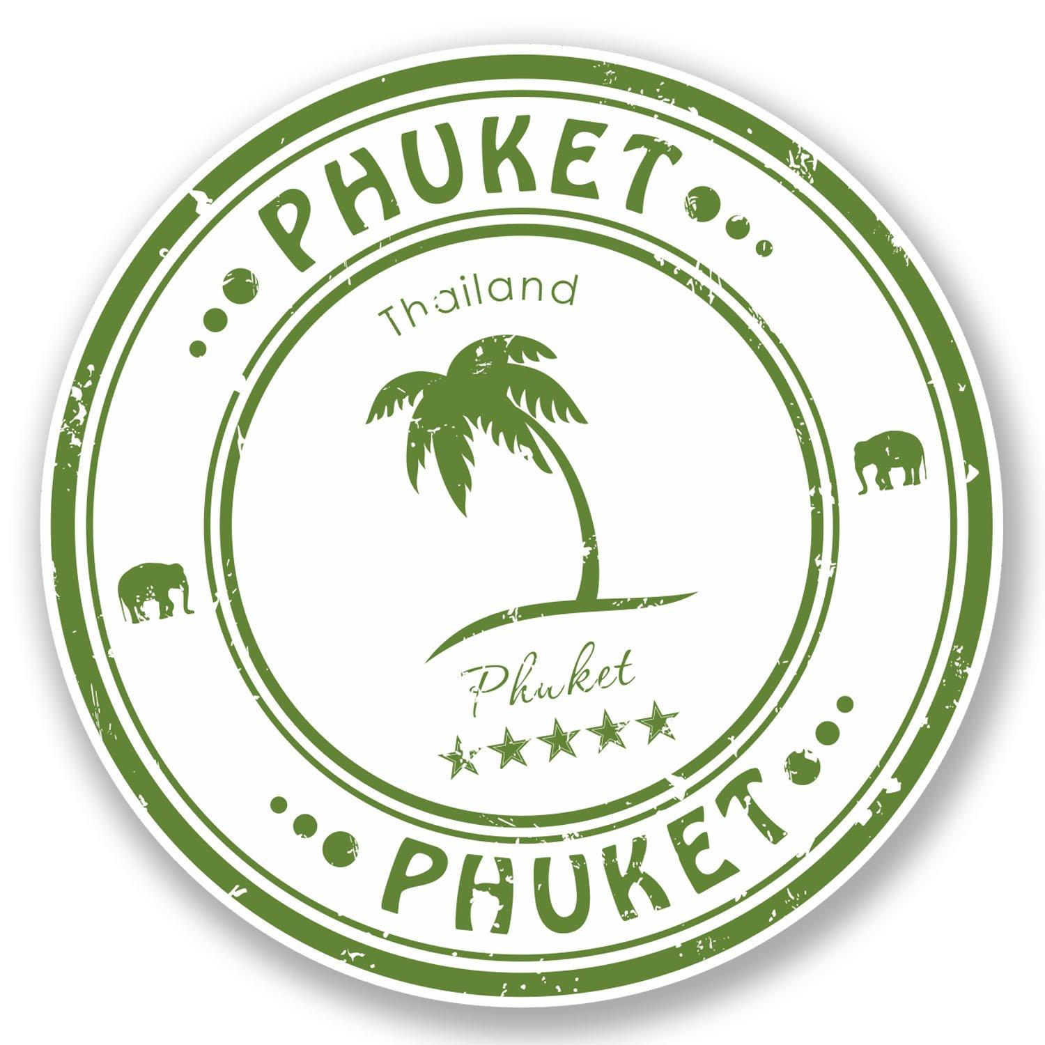

2 x Phuket Thai Vinyl Sticker Decal Luggage Travel Tag Flag Map #4589 (4 x 4 ) 10cm x 10cm
