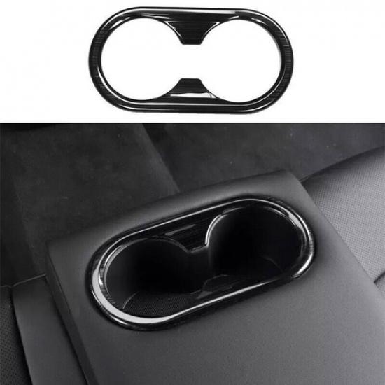 For Hyundai Sonata - Titanium Black Rear Water Cup Panel Frame Trim 1x