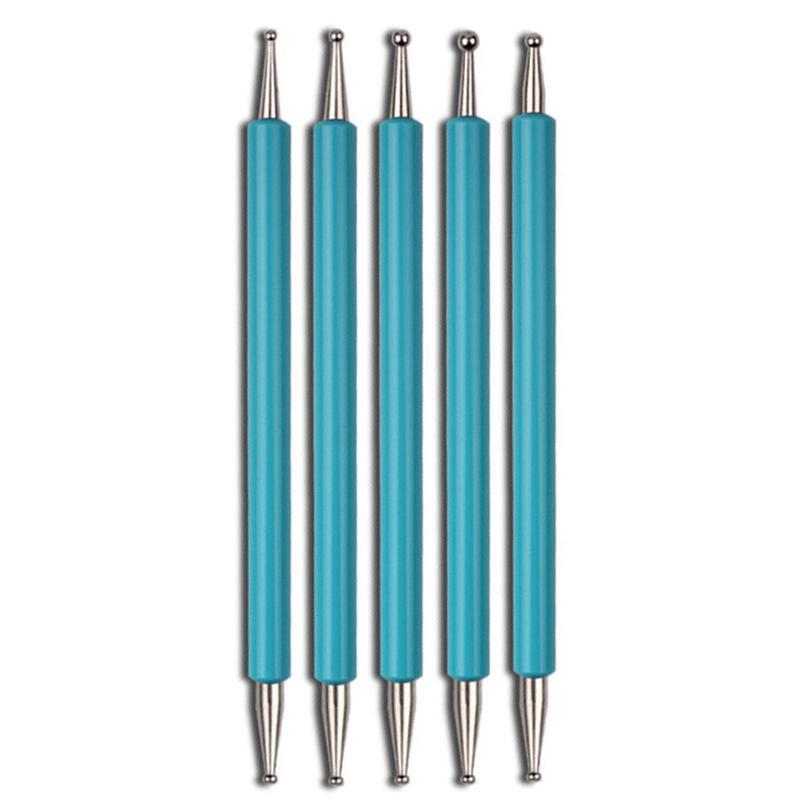 5 buc. Instrumente de punctare cu două capete pentru nail art cu 10 dimensiuni diferite pentru punctare, pictură, kit de manichiură