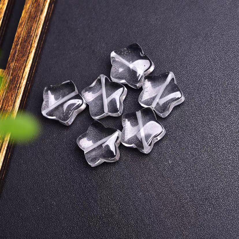 

Natural White Crystal Pentagram Pendant Beads for DIY Jewelry and Bracelets 15x15mm