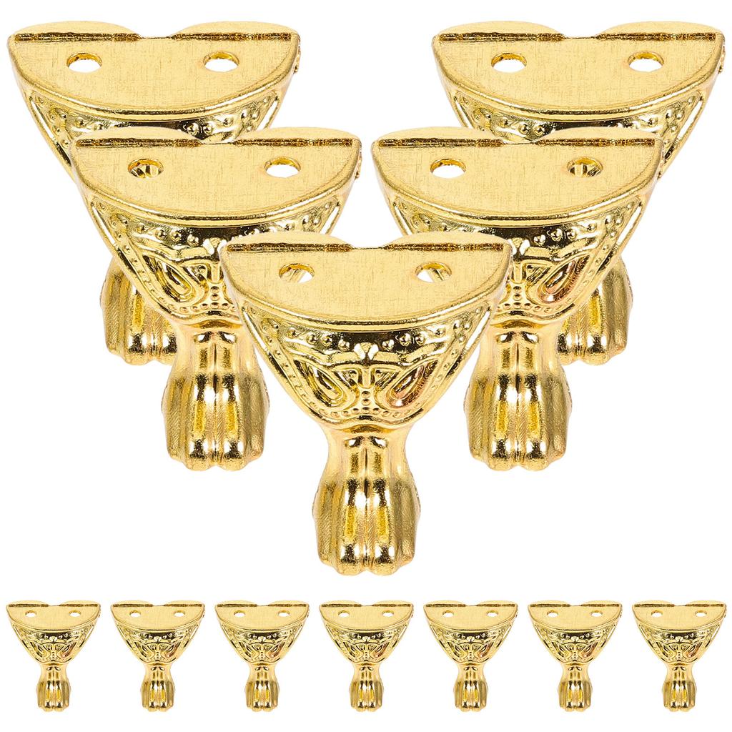 12Pcs Box Feet Corner Protectors Strong Zinc Alloy Hardware for Gift Boxes Wooden Chests Decorative Edge Guards