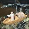 Akvárium Plovoucí Loď Ozdoba Retro Čínský Básník Li Bai Figurka Miniatura Socha Starověkého Básníka pro Akvárium Mikro Krajiny Dekorace
