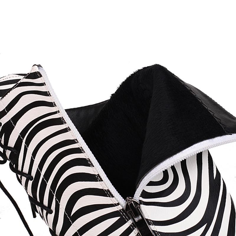 Fashion Sexy High Knee Boots Women Shoes Platform Print Leather High Boots For Women Silver Autumn Winter Party Long Boots Shoes Ladies