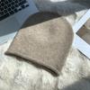 Grey Crimped Knitted Wool Hat Women's Autumn and Winter Face Small Pile Hat Big Head Circumference Ear Protection Warm Pullover Couple Hat